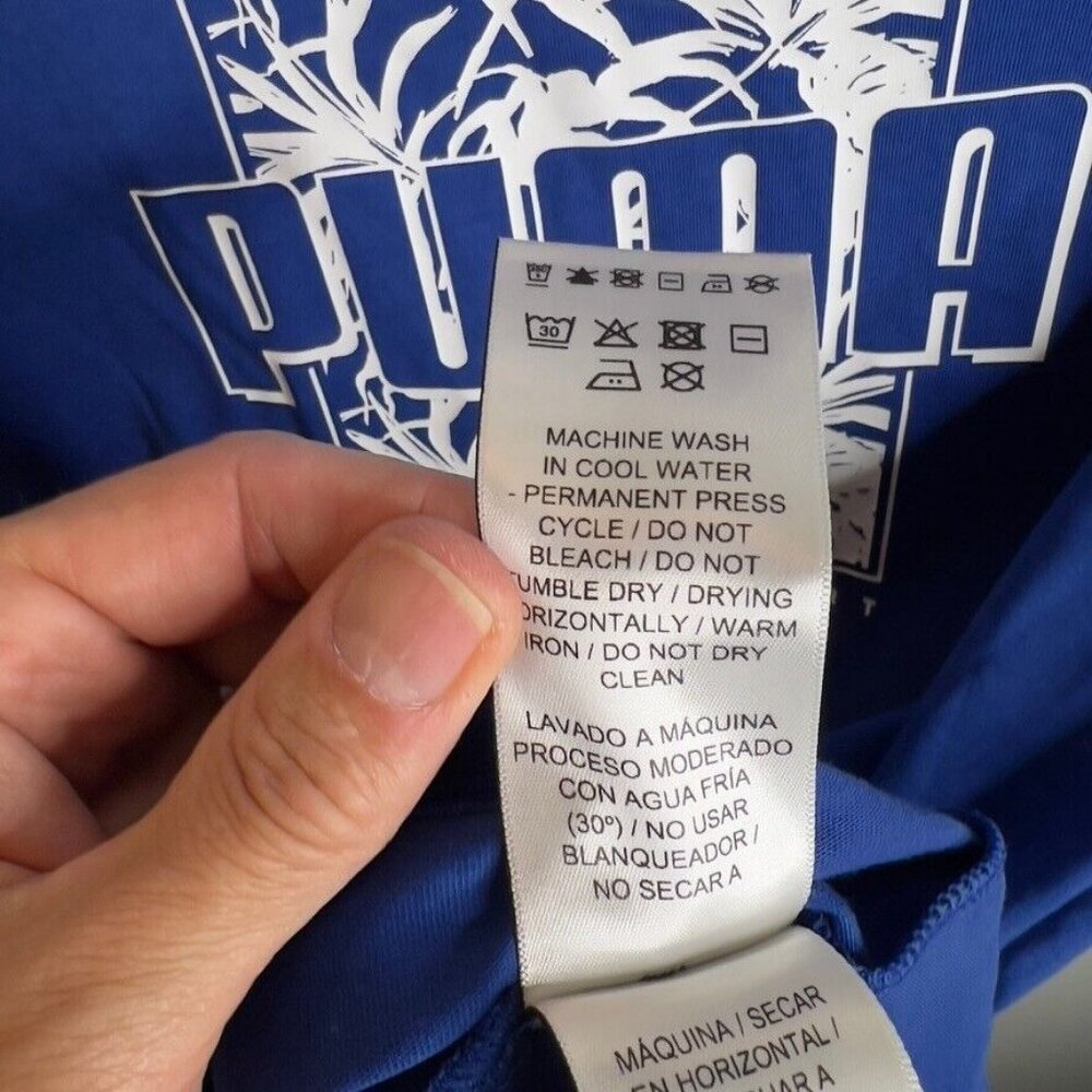Puma Men's Ess+ Palm Resort Logo Graphic T-Shirt - Cobalt Glaze Size L - Picture 7 of 7